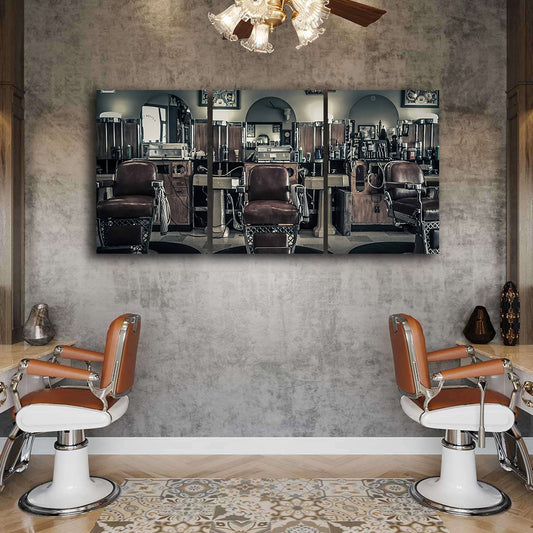 Multicanvas frizerie vintage BARBER SHOP CHAIRS