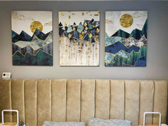 Set tablouri canvas peisaj natura abstracta munti decorare living design interior decoratiuni casa dormitor panza ABSTRACT MOUNTAIN