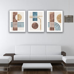 Set 3 tablouri canvas forme geometrice moderne minimaliste MODEL 35