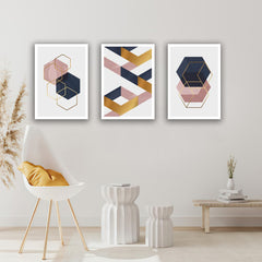 Set tablouri intaglio geometrice MODEL 38