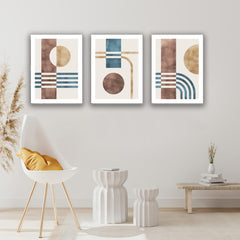 Set 3 tablouri canvas forme geometrice moderne minimaliste MODEL 35