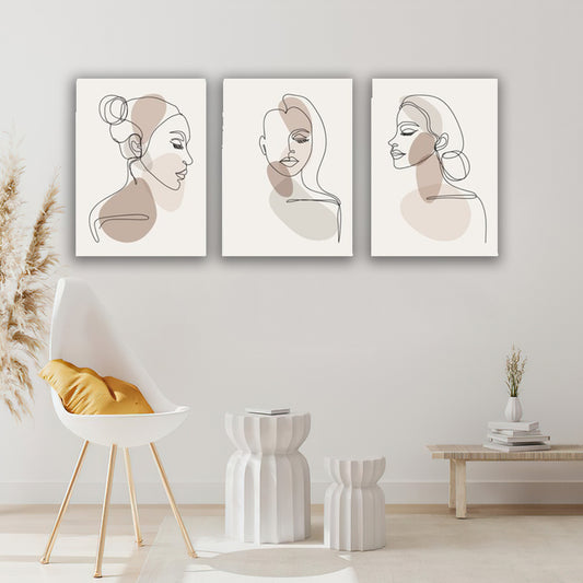 Set 3 tablouri canvas schita creion moderne minimaliste MODEL 40