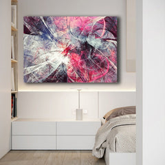 Tablou Canvas Abstract Modern, Rosu cu Alb, pentru Design Interior, Living sau Dormitor, Ramă de Lemn de Calitate Superioară, WallDecor