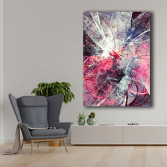 Tablou Canvas Abstract Modern, Rosu cu Alb, pentru Design Interior, Living sau Dormitor, Ramă de Lemn de Calitate Superioară, WallDecor