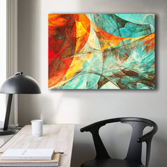 Tablou canvas abstract albastru portocaliu MODEL 4