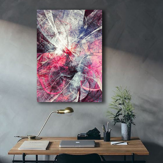 Tablou Canvas Abstract Modern, Rosu cu Alb, pentru Design Interior, Living sau Dormitor, Ramă de Lemn de Calitate Superioară, WallDecor