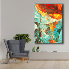 Tablou canvas abstract albastru portocaliu MODEL 4