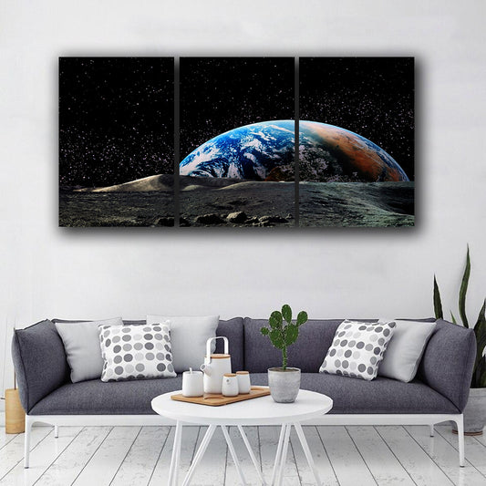 Tablou modular pamantul de pe luna EARTH VIEW 2