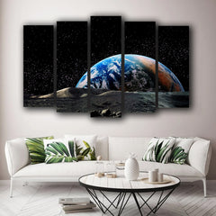 Tablou modular pamantul de pe luna EARTH VIEW 2