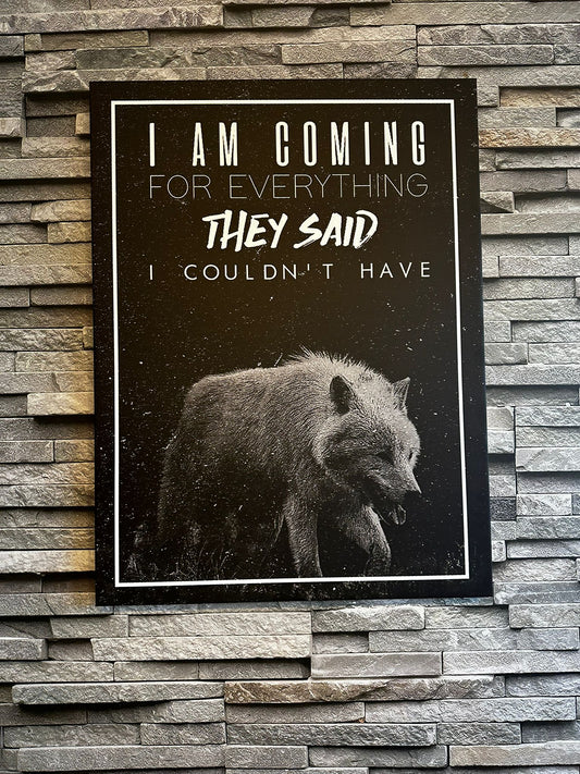 Tablou canvas motivational lup Coming for everything