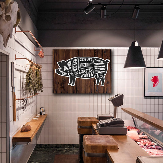 Tablou canvas decor restaurant macelarie transare porc