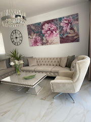 Set tablouri canvas cu flori roz modern pink abstract floral