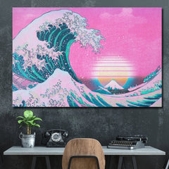 Tablou canvas val japonez VAPORWAVE