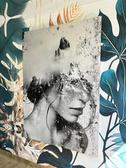 Tablou canvas portret  expunere dubla munte abstract modern MIND MEDITATION
