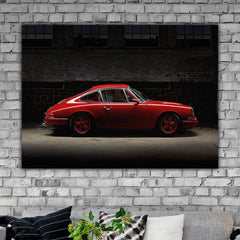 Tablou Canvas Masini Retro Porsche 911 Carrera pe fundal negru