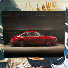 Tablou Canvas Masini Retro Porsche 911 Carrera pe fundal negru