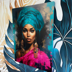 Set tablouri canvas femei africane portret abstract culori vii pentru o camera de vis sau desing living modern fabricat in romania walldecor