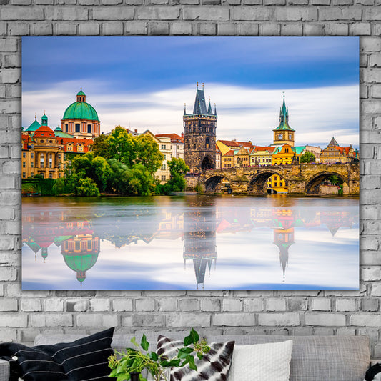 Tablou canvas peisaj cu podul Carol din orasul Praga Cehia