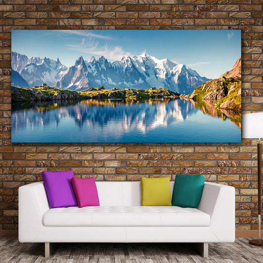 Tablou canvas peisaj munte lac MONT BLANC monte bianco decoratiuni interior desing abstract