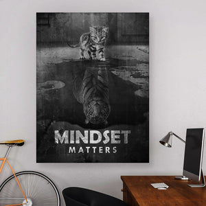 Tablou canvas motivational tigru Mindset matters