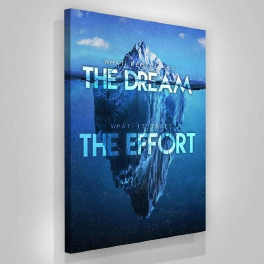 Tablou canvas motivational iceberg The dream the effort