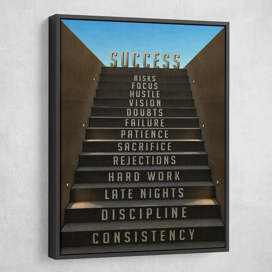 Tablou canvas motivational succes Step for success 45x60