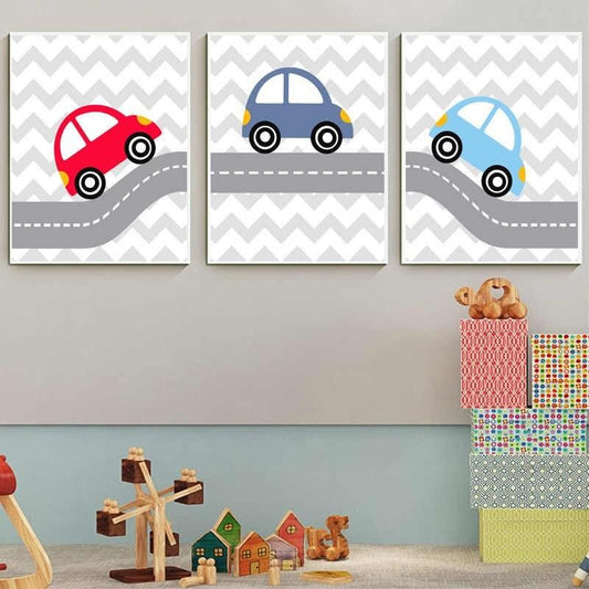 Set tablouri canvas cu masinute CARS FOR BOYS