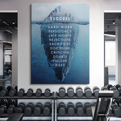 Tablou Canvas motivational abstract decoratiuni birou design interior Panză Canvas si Rama de Lemn de Calitate Superioară Iceberg Succes
