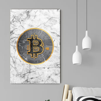 Tablou canvas cripto Marble bitcoin