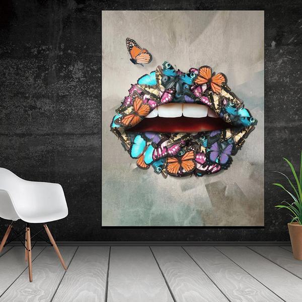 Tablou canvas Butterfly lips