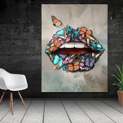 Tablou canvas Butterfly lips