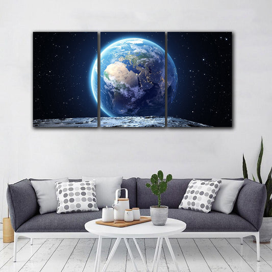 Tablou canvas  pamantul de pe luna multicanvas EARTH VIEW