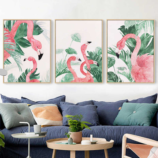 Set tablouri canvas FLAMINGO