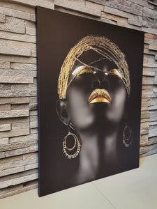 Set tablouri canvas femei africane black and gold AFRICAN ART WOMAN