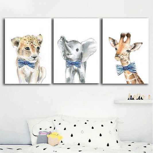 Set tablouri canvas 3 animalute LITTLE FRIENDS