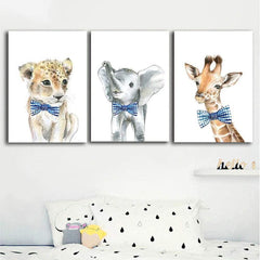 Set tablouri canvas 3 animalute LITTLE FRIENDS