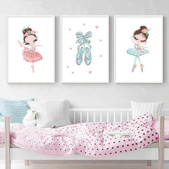 Set tablouri canvas pentru camere de copii balerina LITTLE BALLERINA