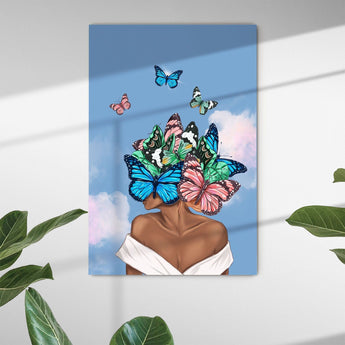 Tablou canvas femeie cu fluturi BUTTERFLY FACE