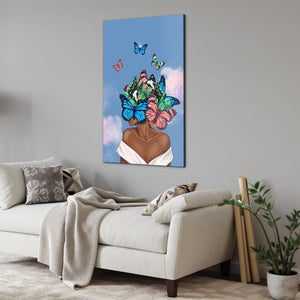 Tablou canvas femeie cu fluturi BUTTERFLY FACE