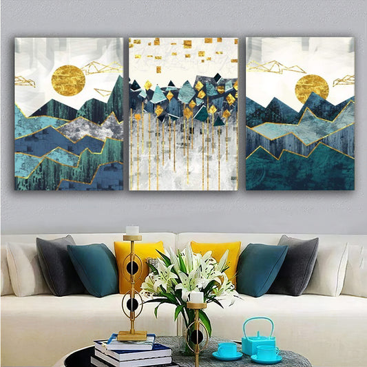 Set tablouri canvas peisaj natura abstracta munti decorare living design interior decoratiuni casa dormitor panza ABSTRACT MOUNTAIN
