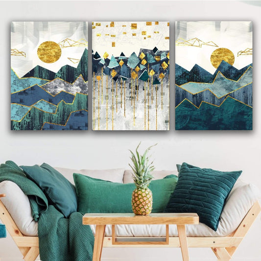 Set tablouri canvas peisaj natura abstracta munti decorare living design interior decoratiuni casa dormitor panza ABSTRACT MOUNTAIN