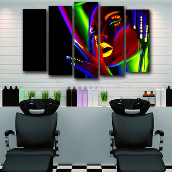 Tablou canvas femeie neon pentru salon