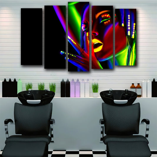 Tablou canvas femeie neon pentru salon