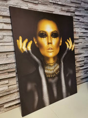 Tablou canvas portret femeie auriu GOLD GLAMOUR