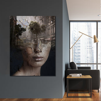 Tablou canvas portret femeie abstract modern BROKEN DREAMS