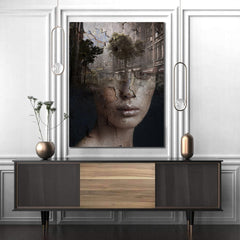 Tablou canvas portret femeie abstract modern BROKEN DREAMS