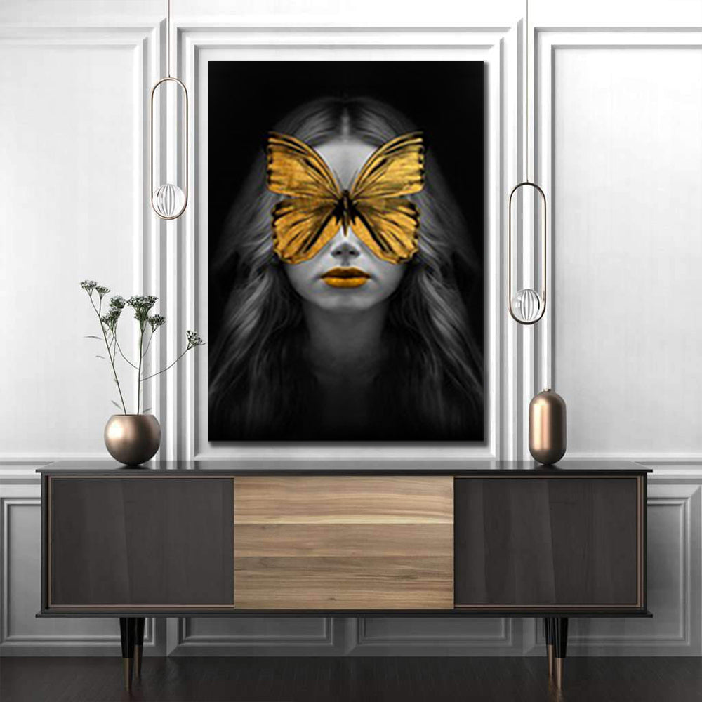 Tablou canvas portret Femeie Cu Fluture abstract modern BUTTERFLY WOMAN