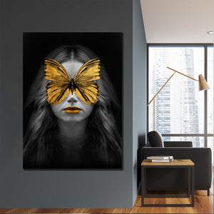 Tablou canvas portret Femeie Cu Fluture abstract modern BUTTERFLY WOMAN