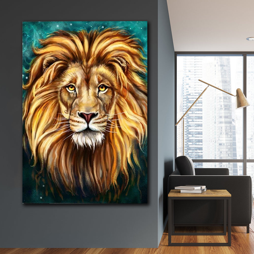Tablou canvas colorat pictura digitala PAINTED LION ASLAN