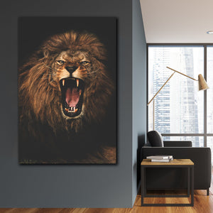 Tablou canvas cu leu fioros ANGRY LION